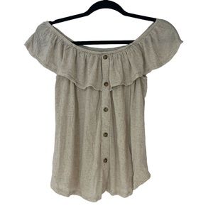 Small beige off the shoulder top